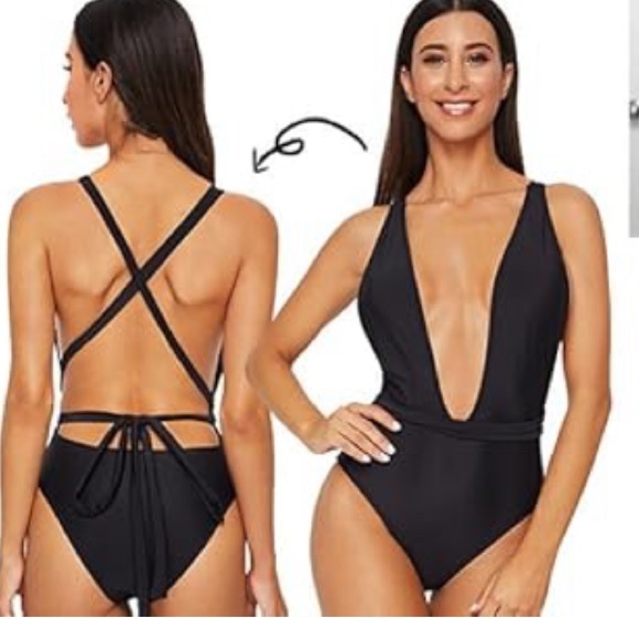 Brown Strappy One-Piece Swimsuit - Picture 4 of 5